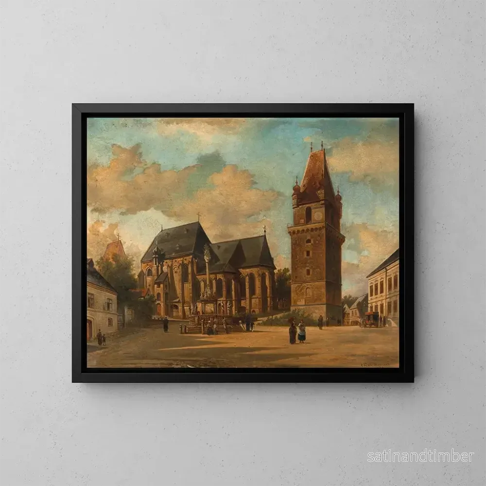 Reproduktion av målningen Längd: 60 cm x 80 cm, olja på duk, 1880-tal, signerad nederst till vänster: Elias Pieter van Bommel. Konsttryck av målning ”L’église des Augustins à Perchtoldsdorf près de Vienne” av Elias Pieter van Bommel. Reproduktion av målningen Längd: 60 cm x 80 cm, olja på duk, 1880-tal, signerad nederst till vänster: Elias Pieter van Bommel. Konsttryck av målning ”L’église des Augustins à Perchtoldsdorf près de Vienne” av Elias Pieter van Bommel.