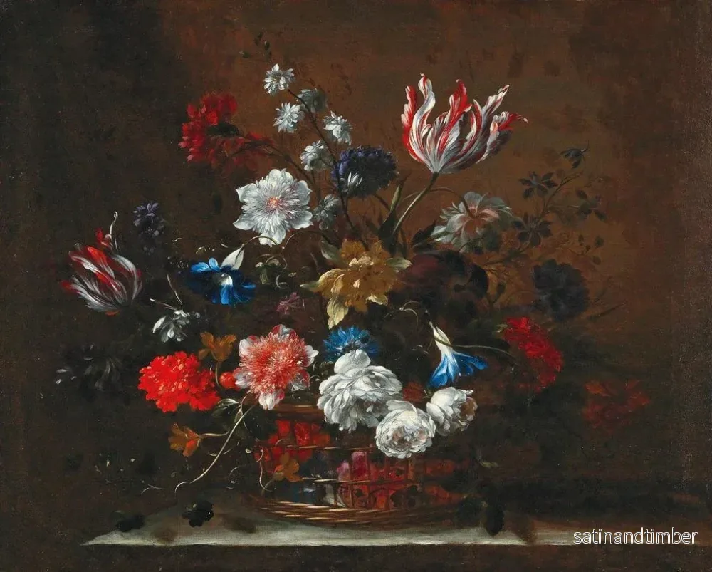 Reproduktion av målningen Blommor i en korg - Nicolas Baudesson - Bild 2