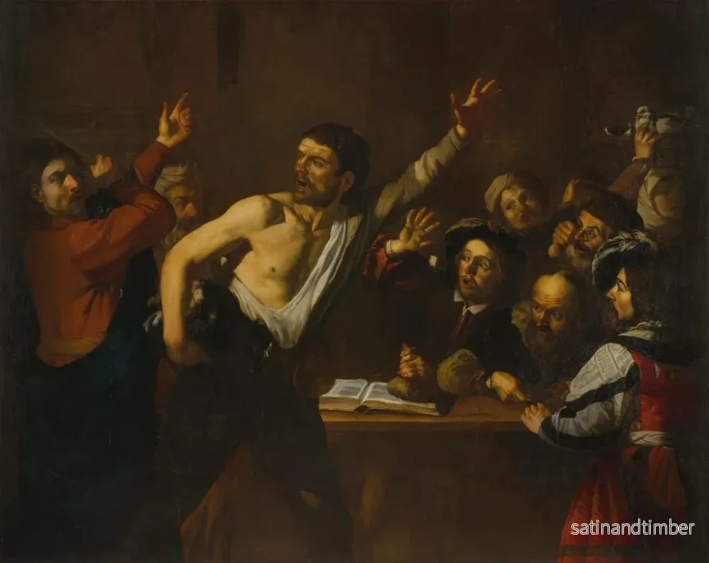 Reproduktion av målningen Le Christ chassant les marchands du Temple - Dirck van Baburen - Bild 2