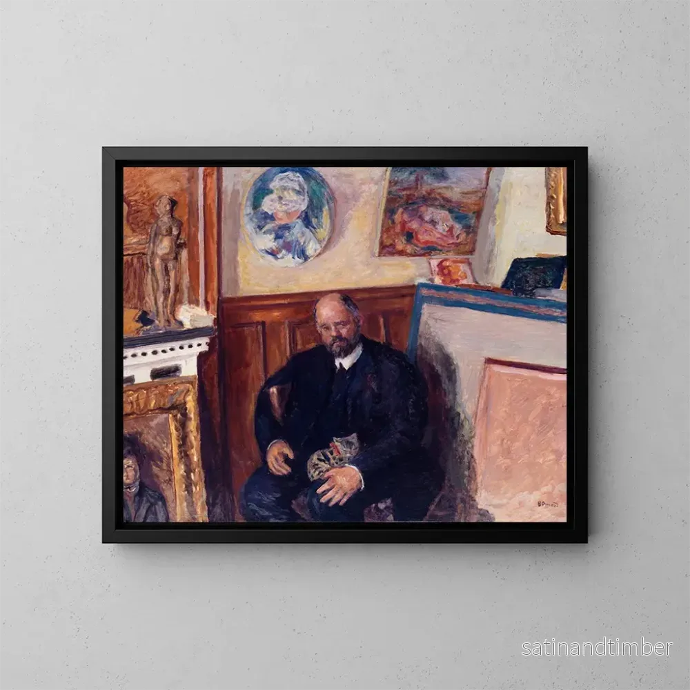 Reproduktion av målningen Portrait d'Ambroise Vollard au chat - Pierre Bonnard