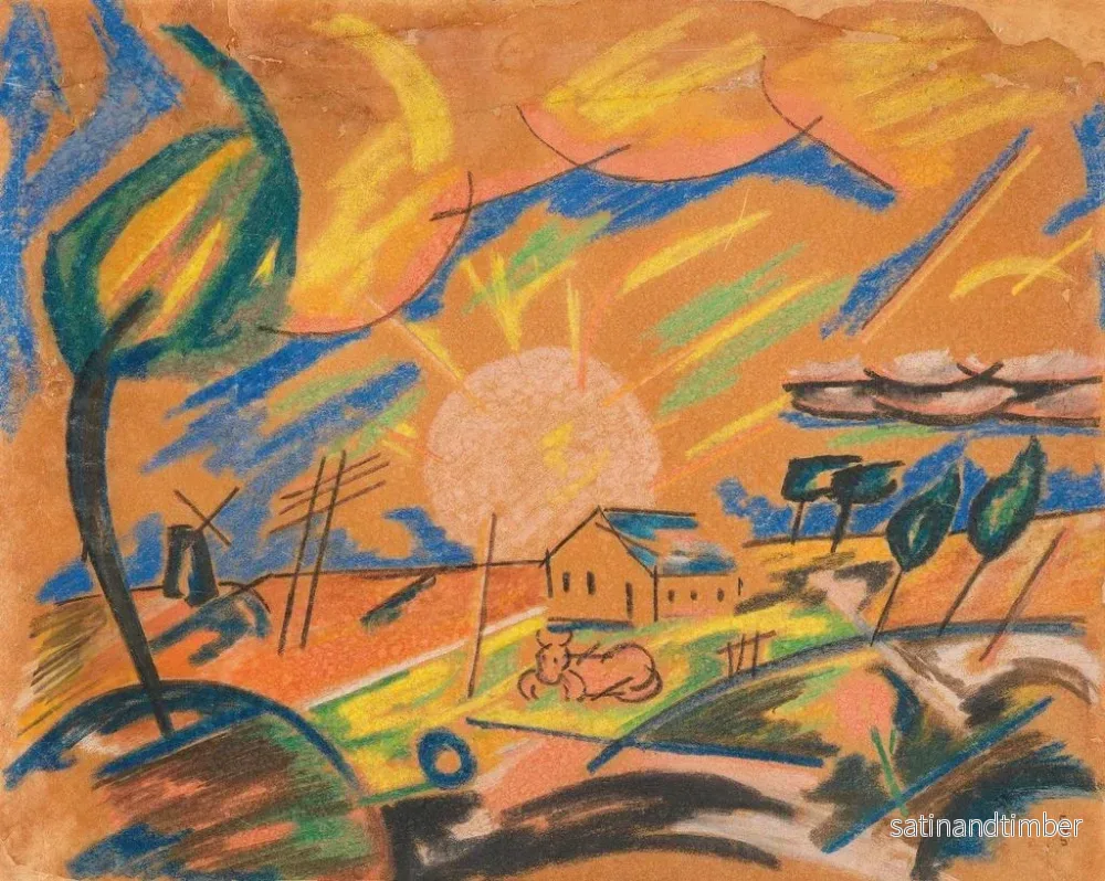 Reproduktion av målningen Morgon på landet - Franz Wilhelm Seiwert - Bild 2