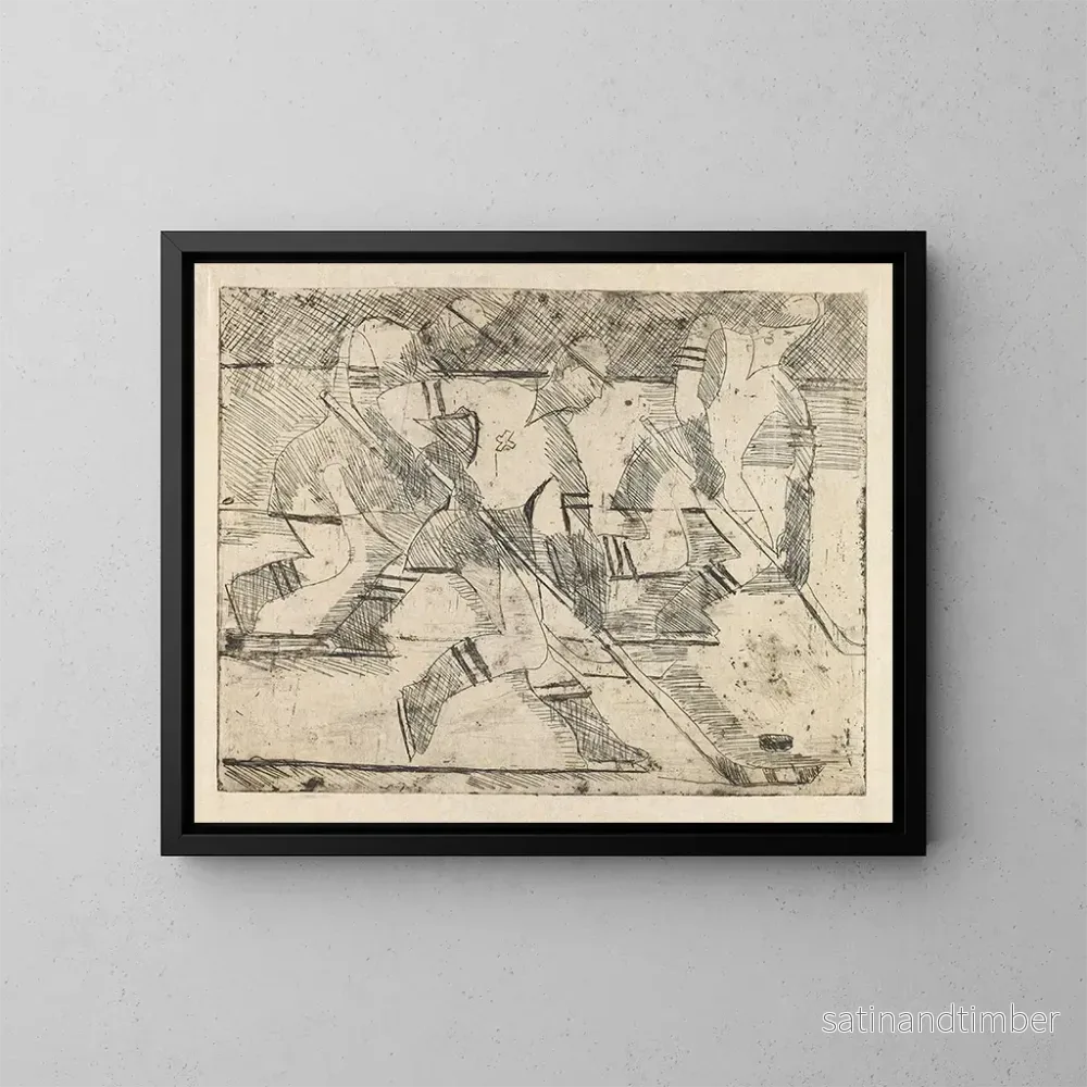 Reproduktion av målningen av ishockeyspelare - Ernst Ludwig Kirchner