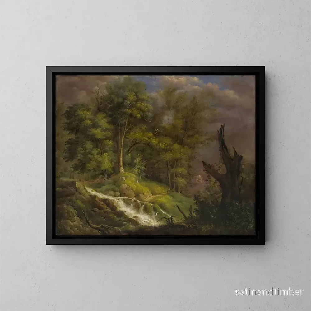 Reproduktion av målningen Landskapsbild med vattenfall - Isaak Fürstenberger