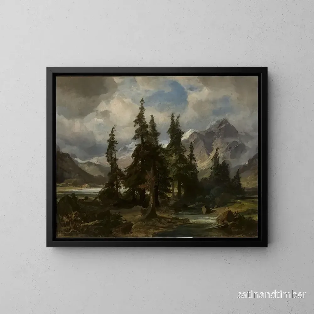 Reproduktion av målningen av bergslandskap i Norge - Friedrich Preller den äldre