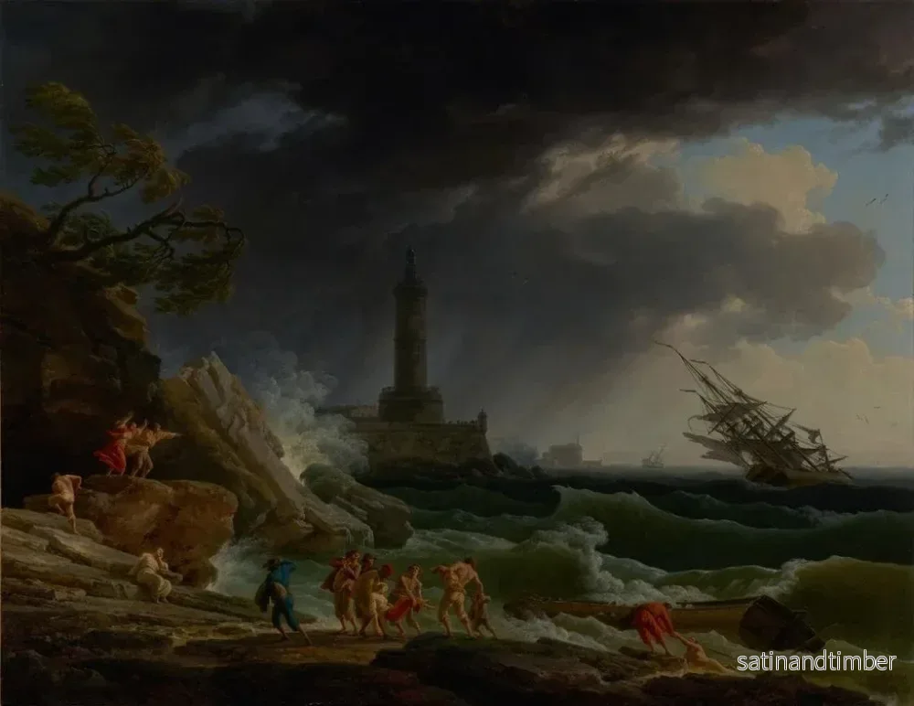 Reproduktion av målningen En storm på en medelhavskust - Claude-Joseph Vernet - Bild 2