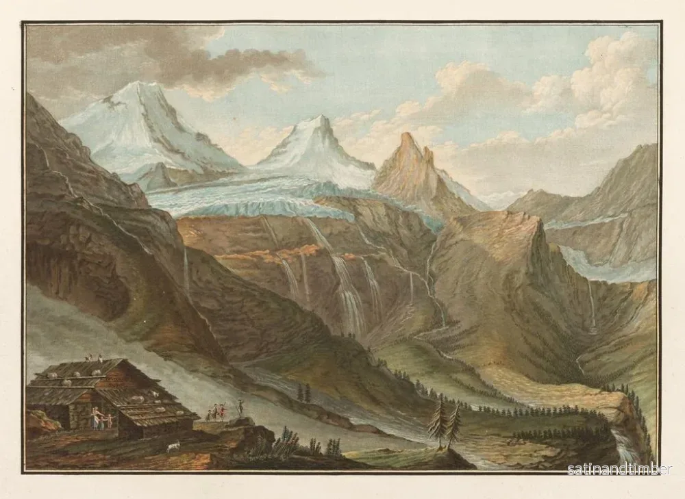 Reproduktion av målningen Vue de Breithorn depuis le glacier de Breithlauwinen - Caspar Wolf - Bild 2