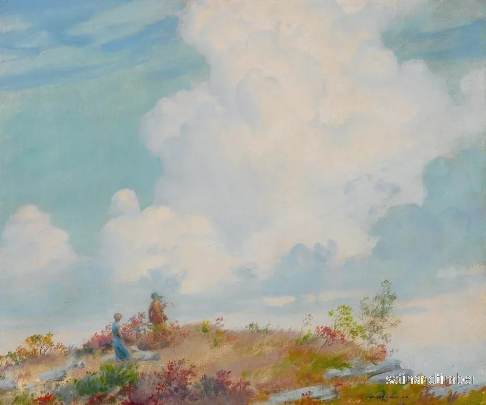 Reproduktion av målningen av rosa moln över bergen - Charles Courtney Curran - Bild 2