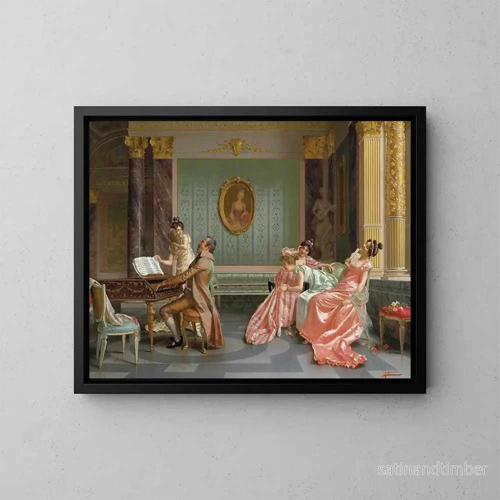 Reproduktion av målningen Le Récital - Vittorio Reggianini