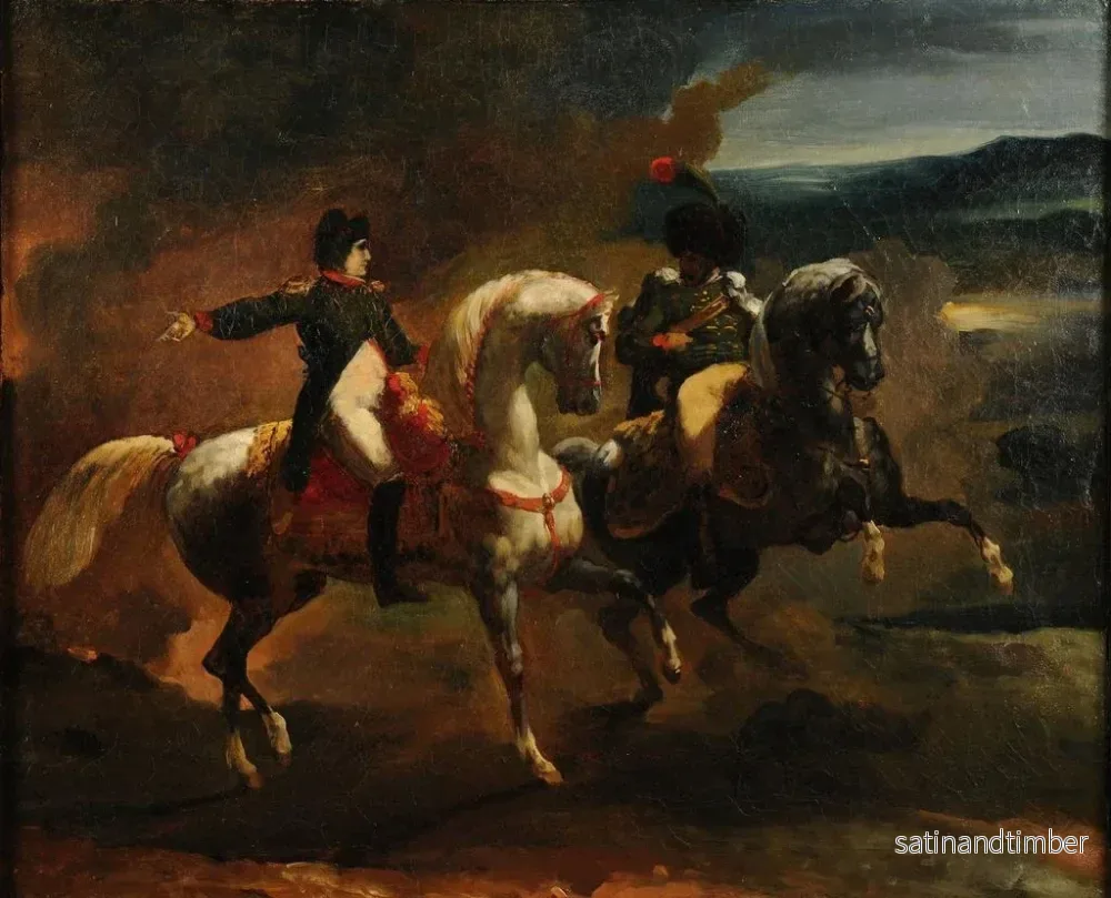 Reproduktion av målningen Napoléon ger en order till en överste officer för Guiderna - Théodore Géricault - Bild 2
