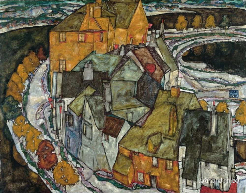 Reproduktion av målningen Croissant de maisons II - Egon Schiele - Bild 2