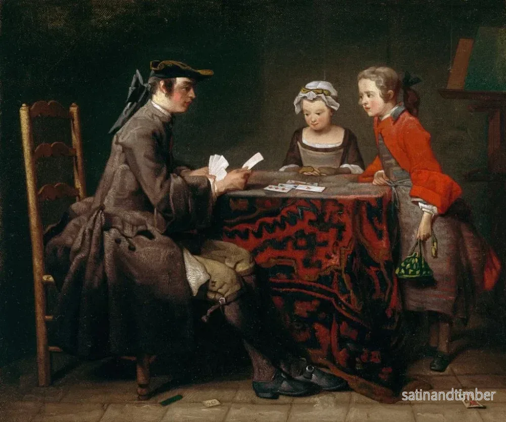 Reproduktion av målningen Les Tours de cartes - Jean Siméon Chardin - Bild 2