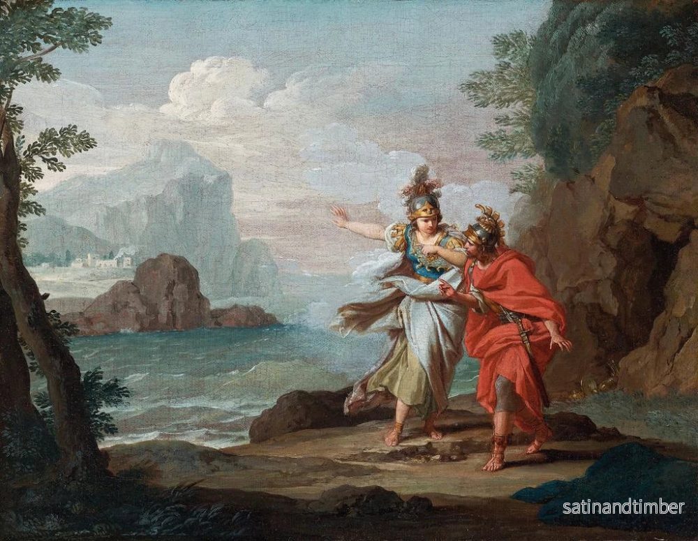 Reproduktion av målningen Athena-målning som visar sig för Ulysses för att avslöja ön Ithaka - Giuseppe Bottani - Bild 2