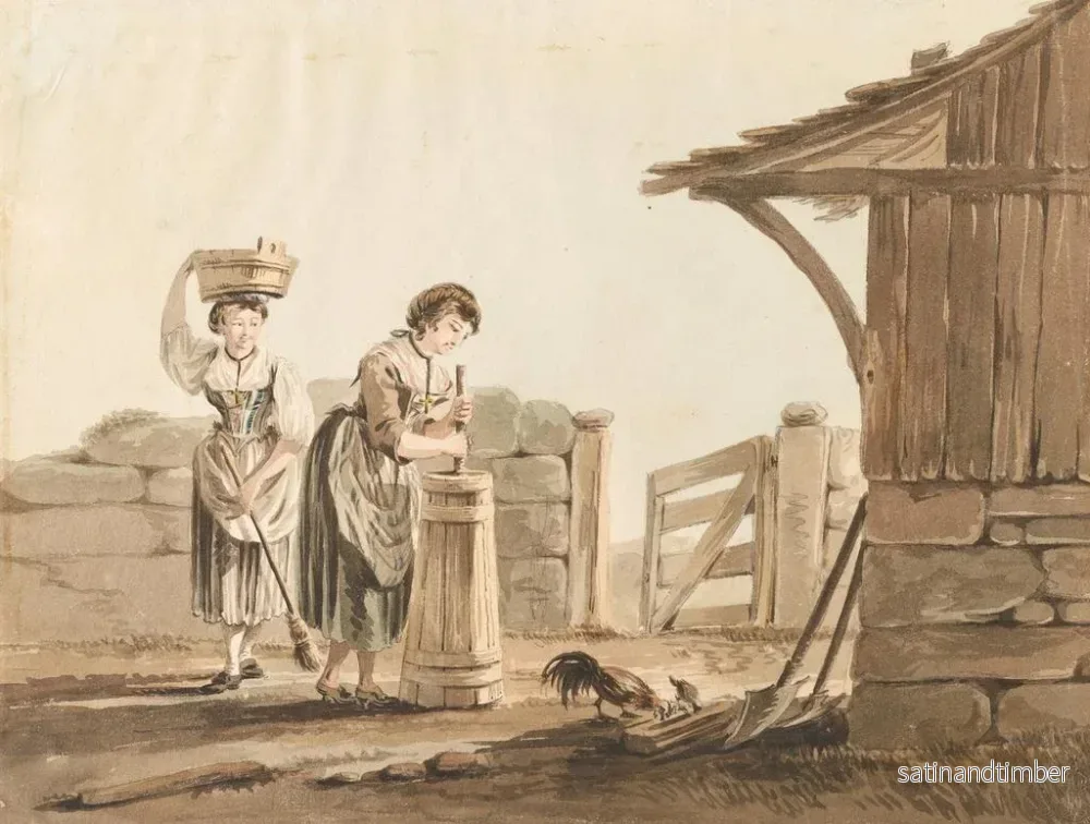 Reproduktion av målningen Färskor som mjölkar - Johann Karl Müllner - Bild 2