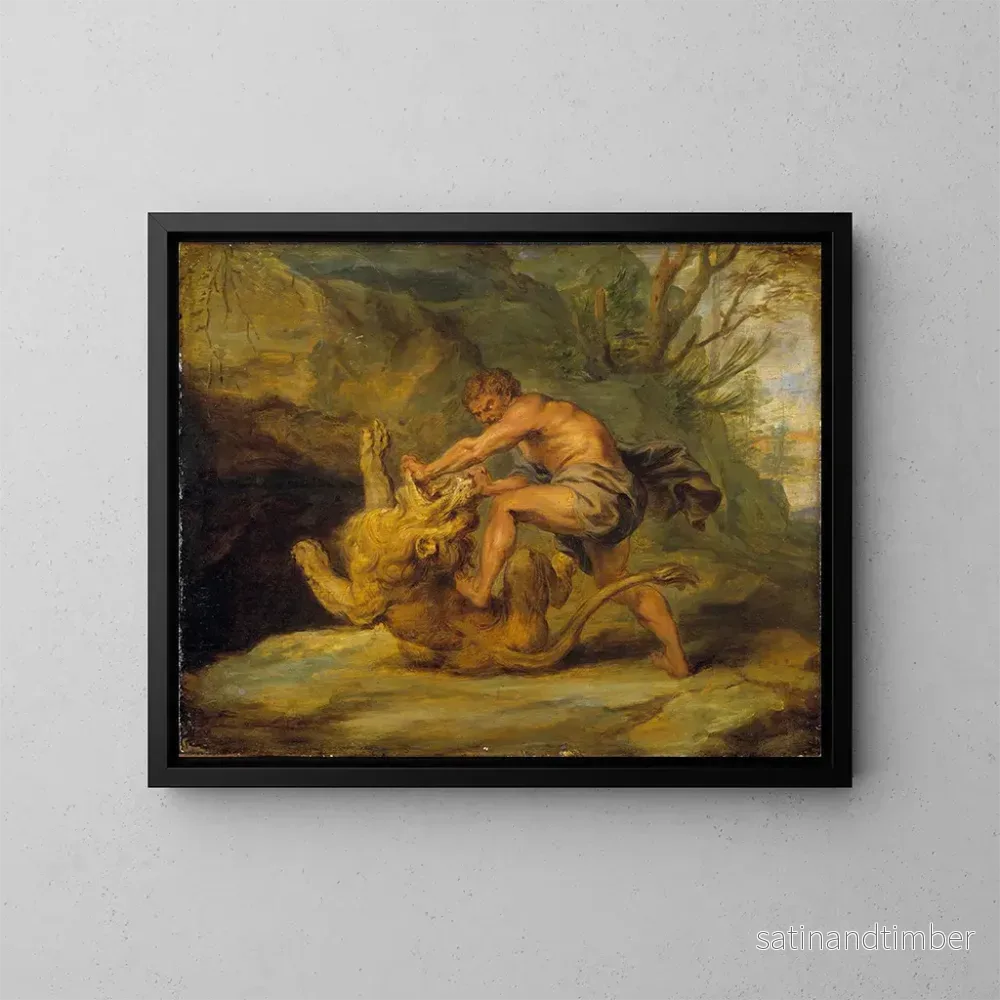 Reproduktion av målningen Studie av Samson och lejonet – Peter Paul Rubens skola Reproduktion av målningen Studie av Samson och lejonet – Peter Paul Rubens skola