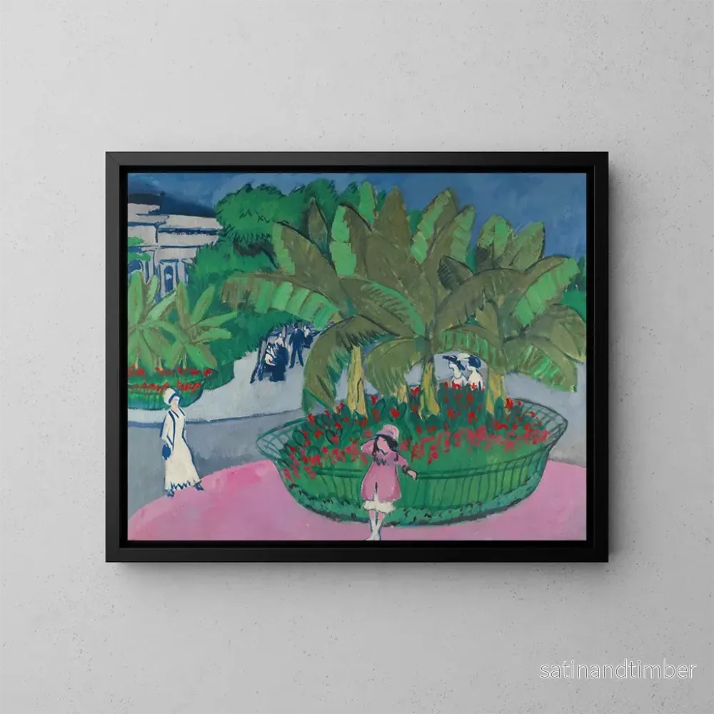 Reproduktion av målningen Le bosquet d’Albertplatz à Dresde – Ernst Ludwig Kirchner