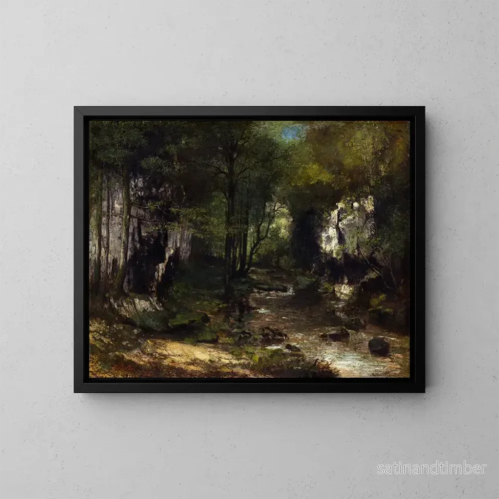 Reproduktion av målningen Le ruisseau du Puits Noir, vallée de la Loue - Gustave Courbet