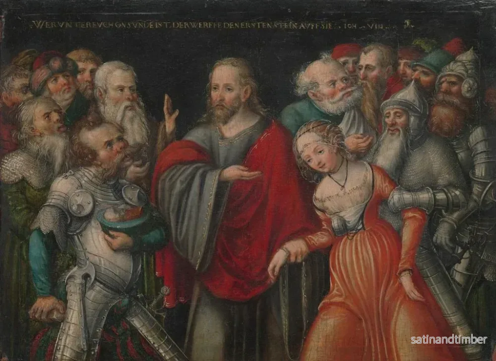 Reproduktion av målningen Le Christ et la femme adultère - Lucas Cranach le Jeune - Bild 2