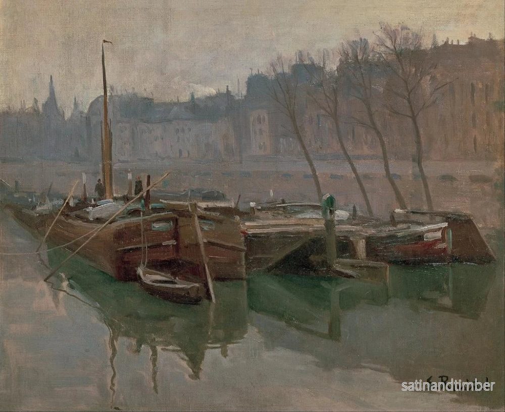 Reproduktion av målningen Bateaux sur la Seine - Santiago Rusiñol - Bild 2