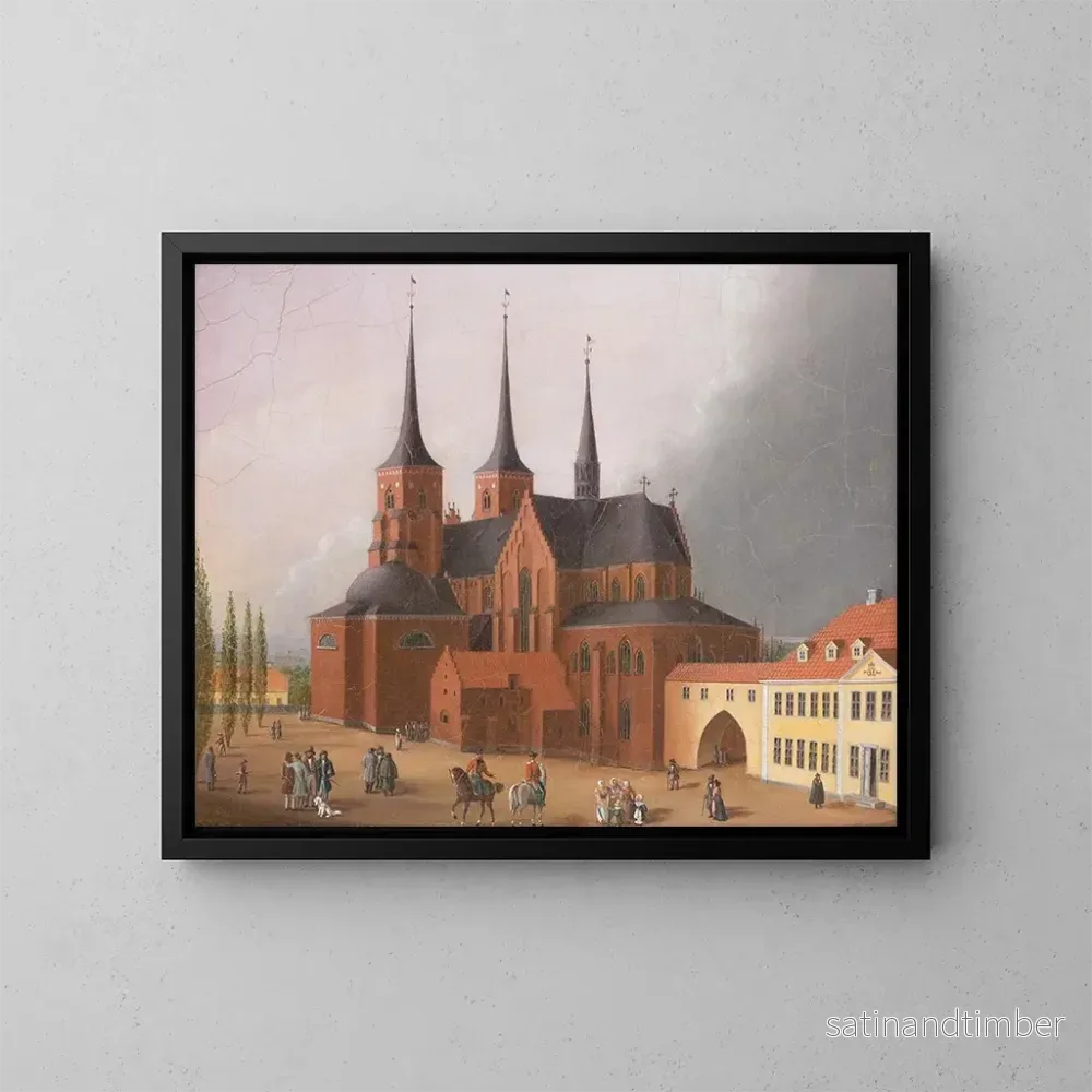 Reproduktion av målningen av Roskilde domkyrka - Johann Karl Schultz