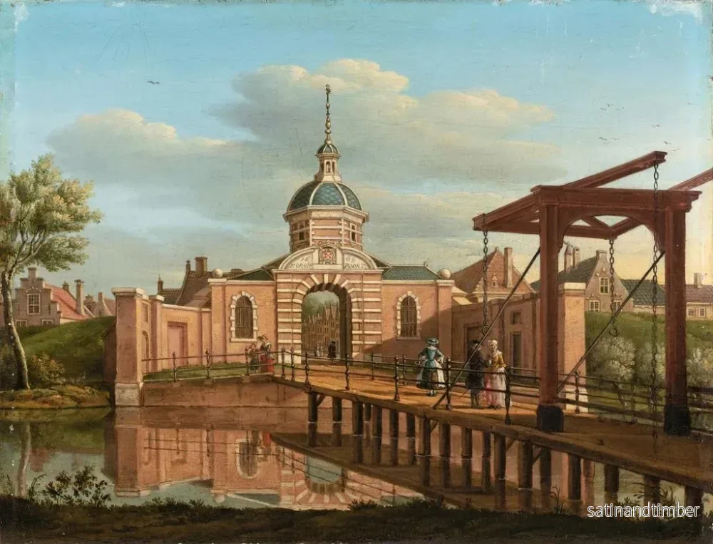 Reproduktion av målningen En vy av Morspoort i Leiden - Paulus Constantijn la Fargue - Bild 2