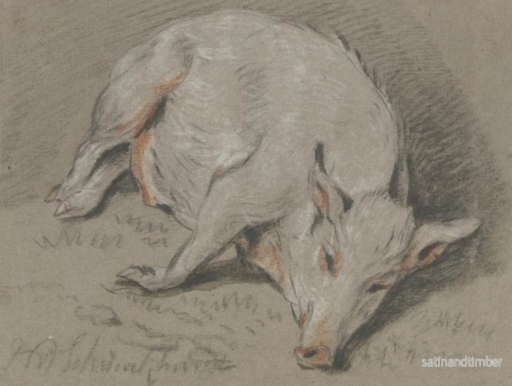 Reproduktion av målningen Gris liggande - Hendrik Willem Schweickhardt - Bild 2