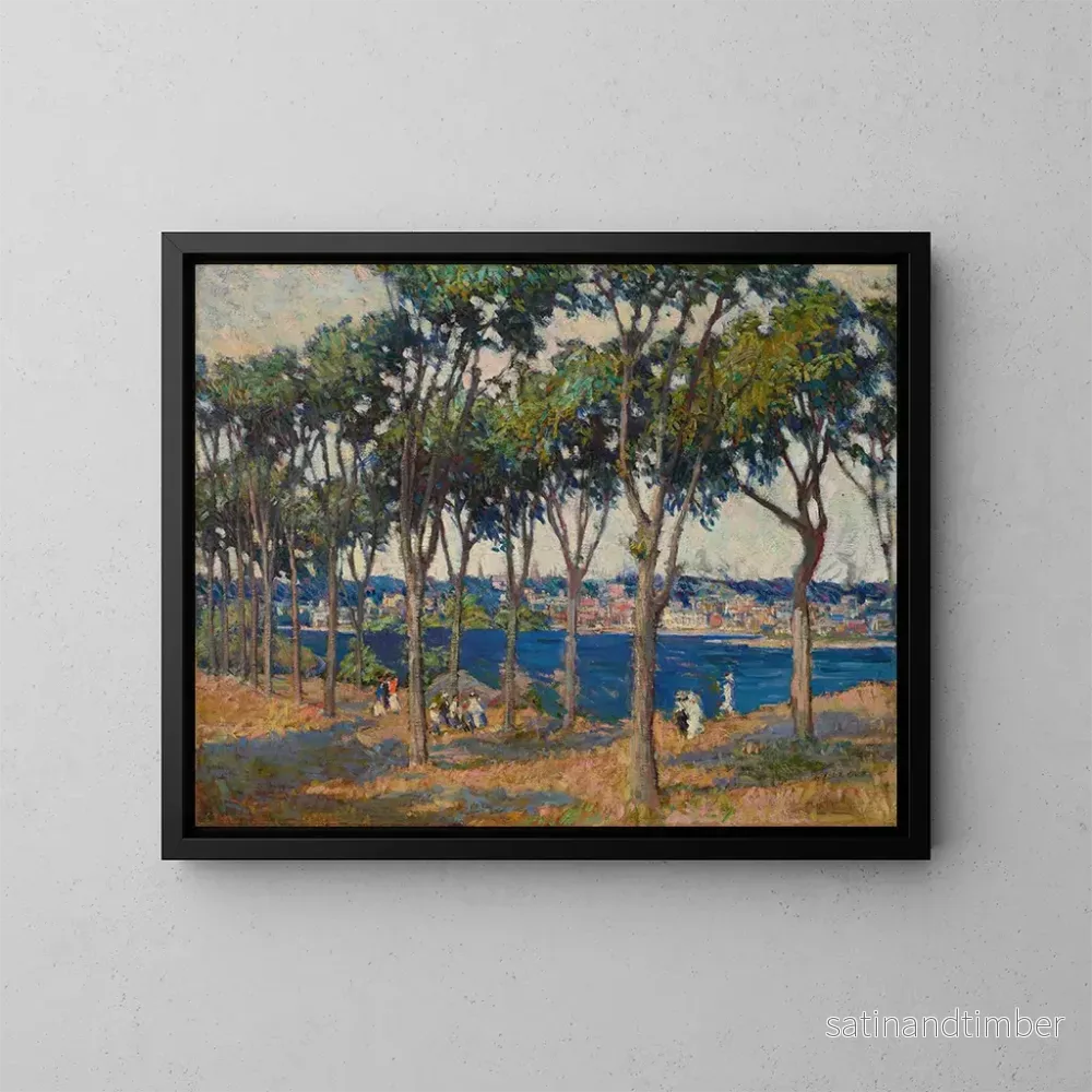 Reproduktion av målningen av staden på andra sidan vattnet - Mary Bradish Titcomb