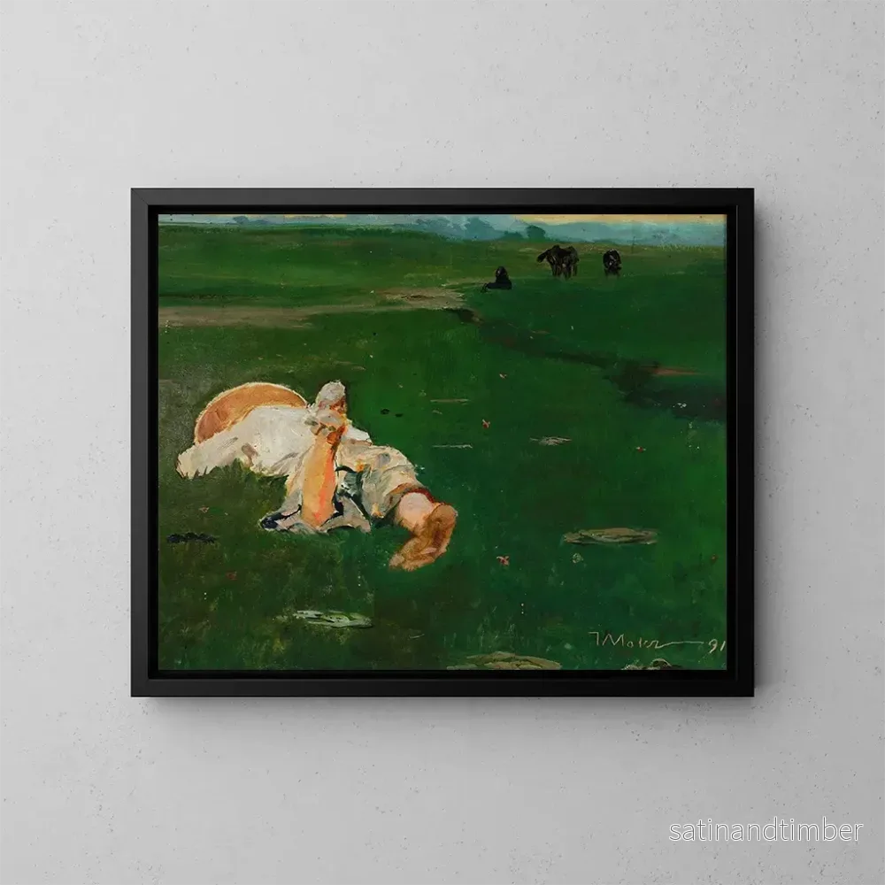Reproduktion av målningen Flicka av herde i en äng - Jacek Malczewski