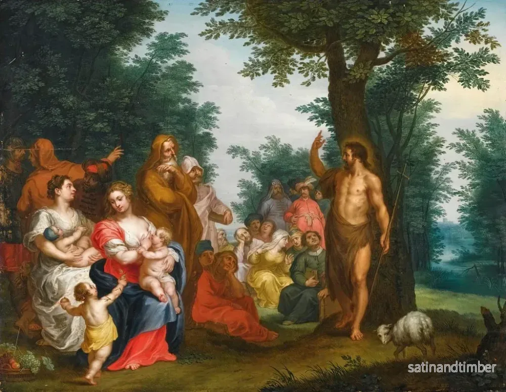 Reproduktion av målningen Saint Jean-Baptiste predikar - Jacob Andries Beschey - Bild 2