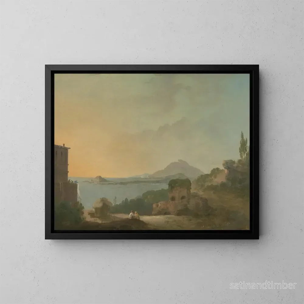 Reproduktion av målningen La villa de Cicéron et le golfe de Pouzzoles - Richard Wilson