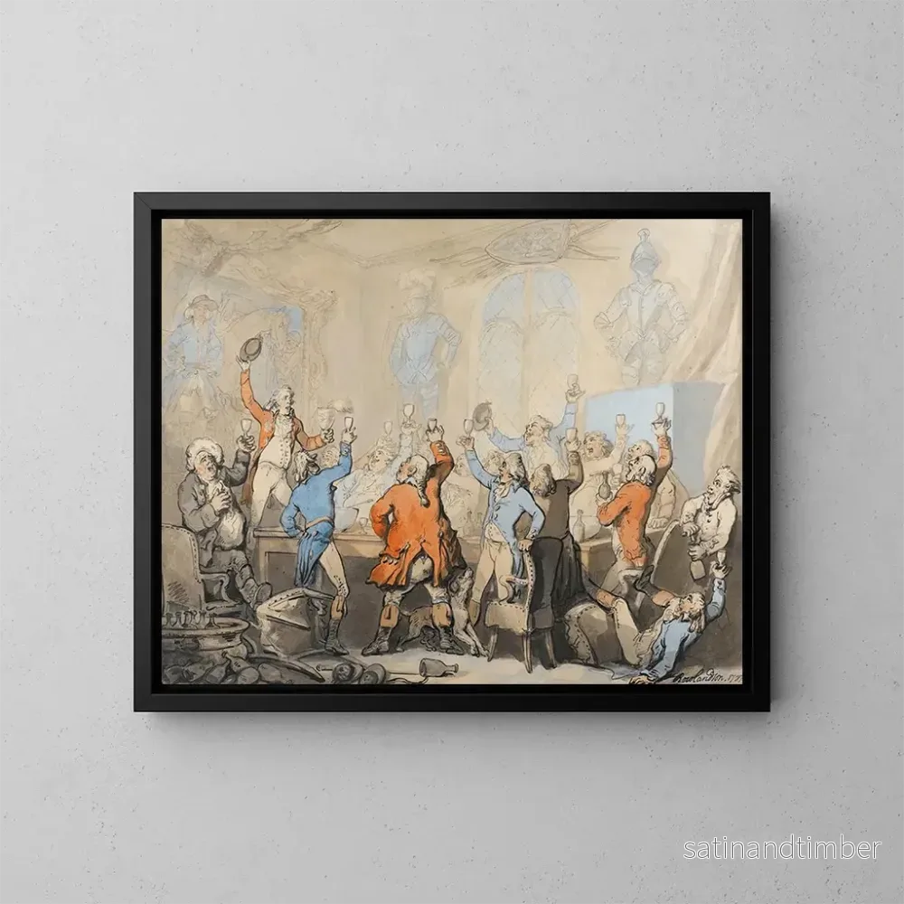 Reproduktion av målningen Le Dîner de chasse - Thomas Rowlandson