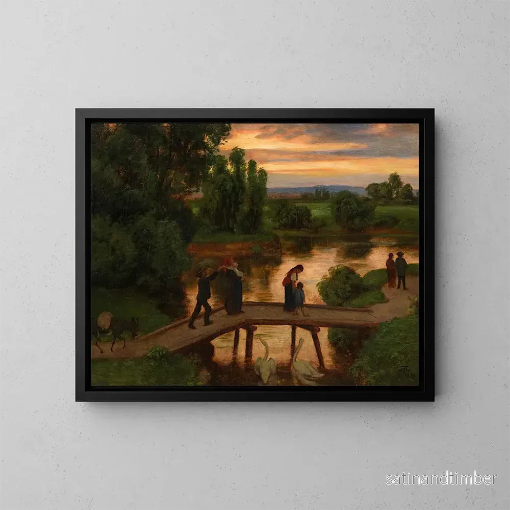 Reproduktion av målningen Le Pont Soir d'été - Hans Thoma