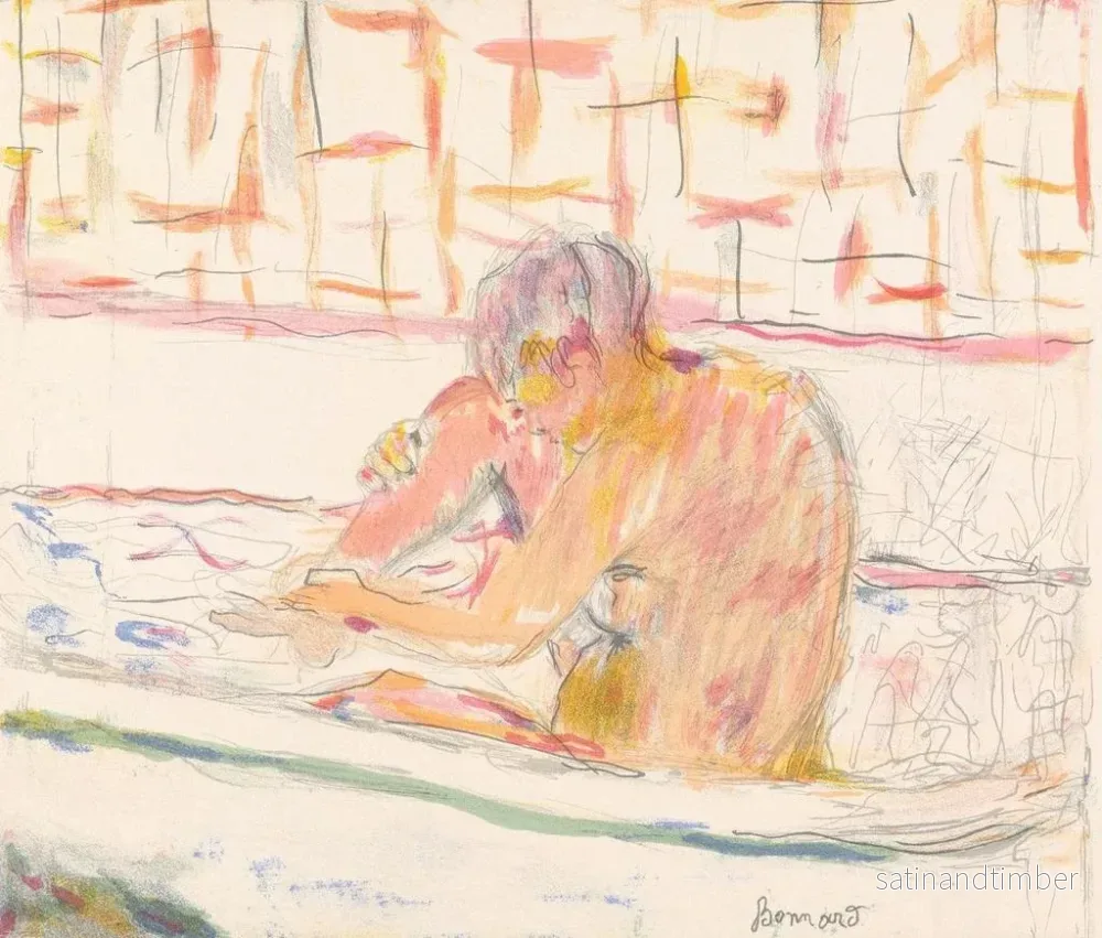 Reproduktion av målningen av kvinna i ett badkar - Pierre Bonnard - Bild 2