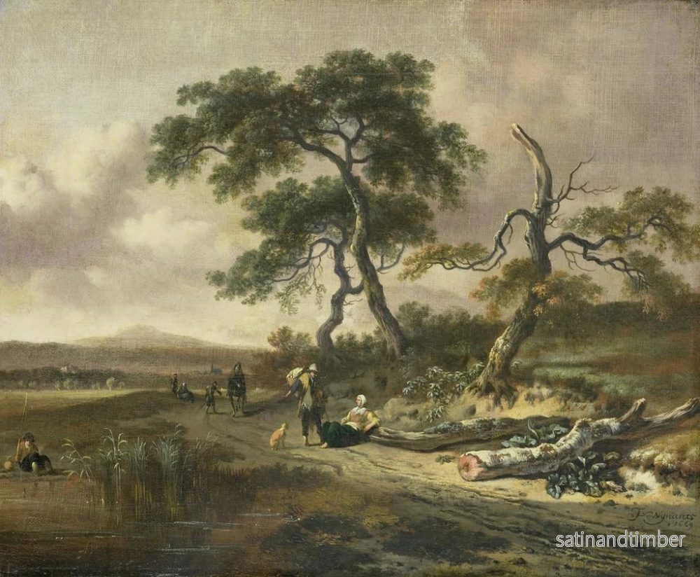 Reproduktion av målningen Landskap med en gatuförsäljare och en kvinna som vilar - Jan Wijnants - Bild 2