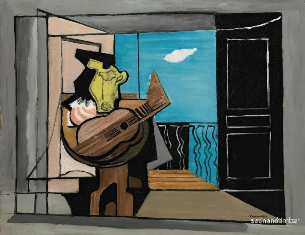 Reproduktion av målningen inomhus vid balkongen - Louis Marcoussis - Bild 2
