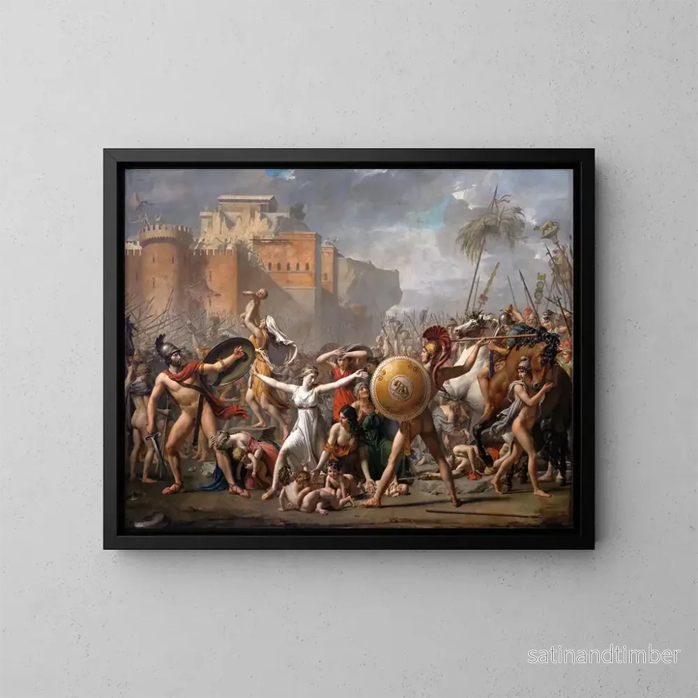 Reproduktion av målningen L'Intervention des Sabines - Jacques Louis David