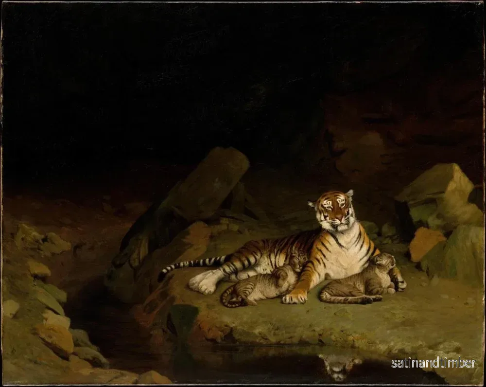 Reproduktion av målningen Tiger och dess små - Jean-Léon Gérôme - Bild 2