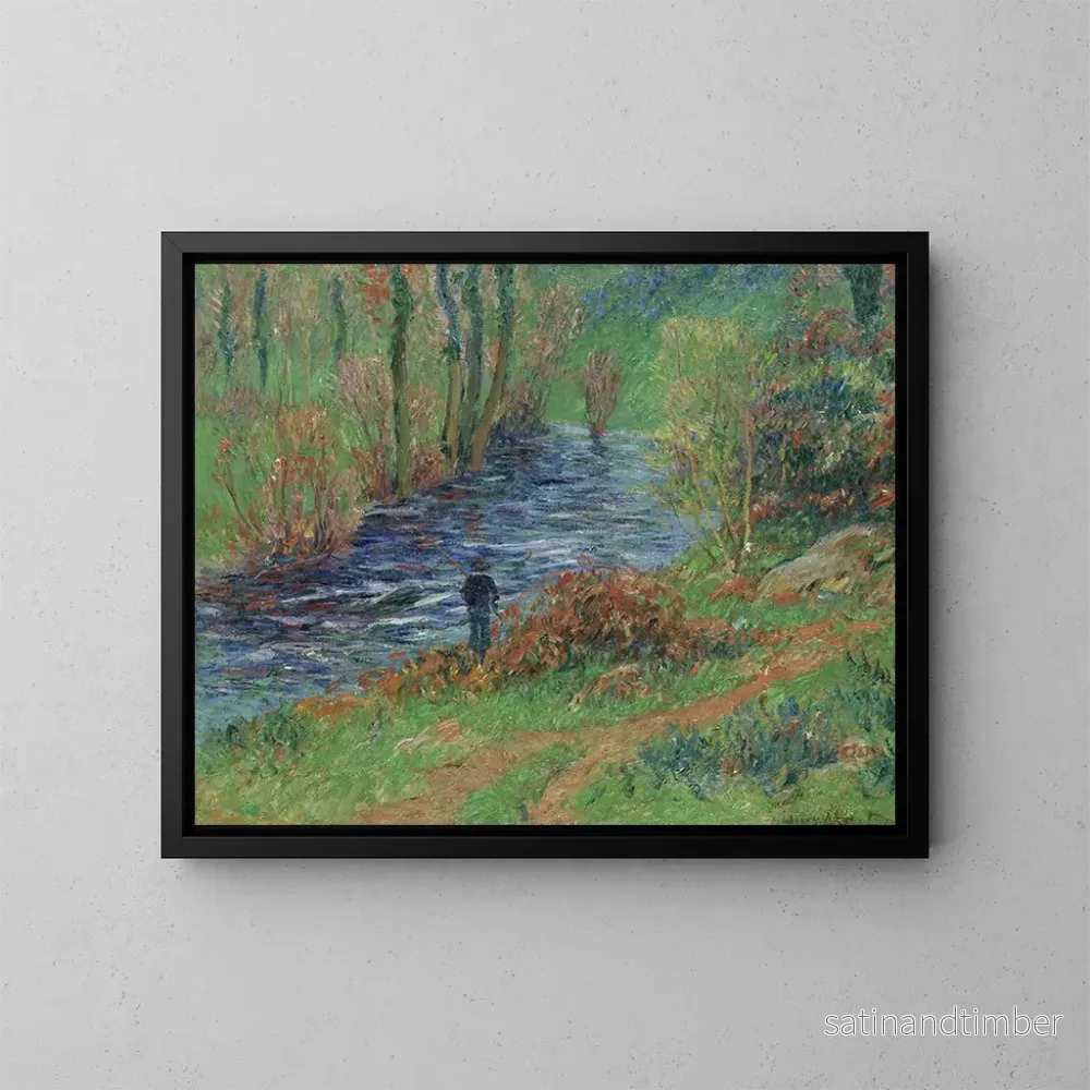 Reproduktion av målningen Fiskare vid floden - Henry Moret