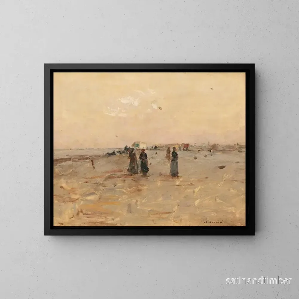 Reproduktion av målningen På stranden - Luigi Loir