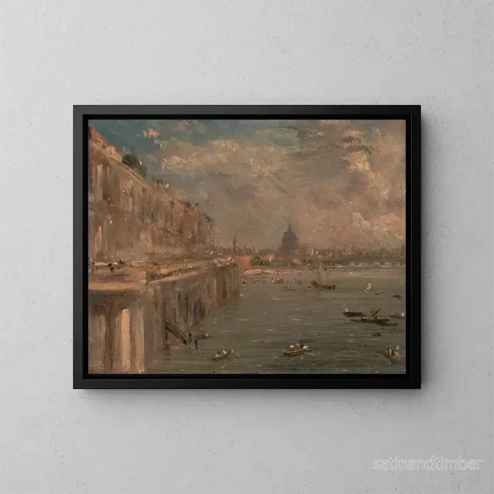 Reproduktion av målningen Somerset House-terrassen sedd från Waterloo-bron - John Constable