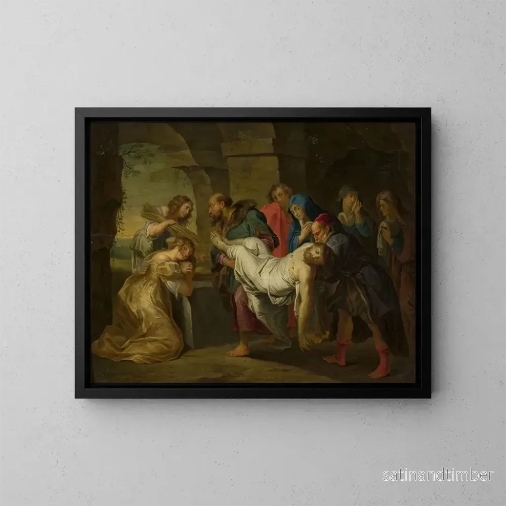 Reproduktion av målningen av Kristi gravläggning - Balthasar Beschey