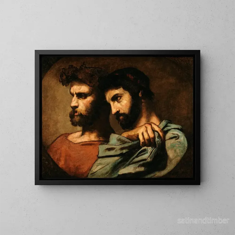 Reproduktion av målningen Les deux philosophes - Thomas Couture