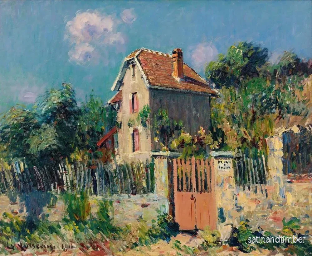 Reproduktion av målningen Maison La Grille Rose, omgivningar av Pontoise - Gustave Loiseau - Bild 2