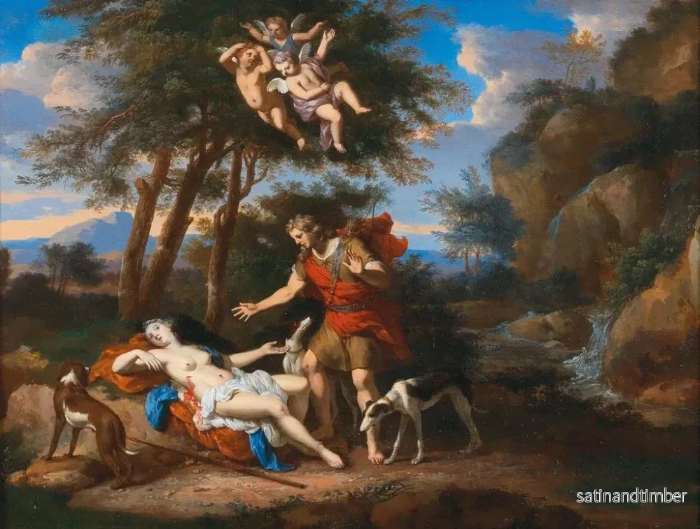 Reproduktion av målningen Venus och Adonis - Gerard Hoet - Bild 2