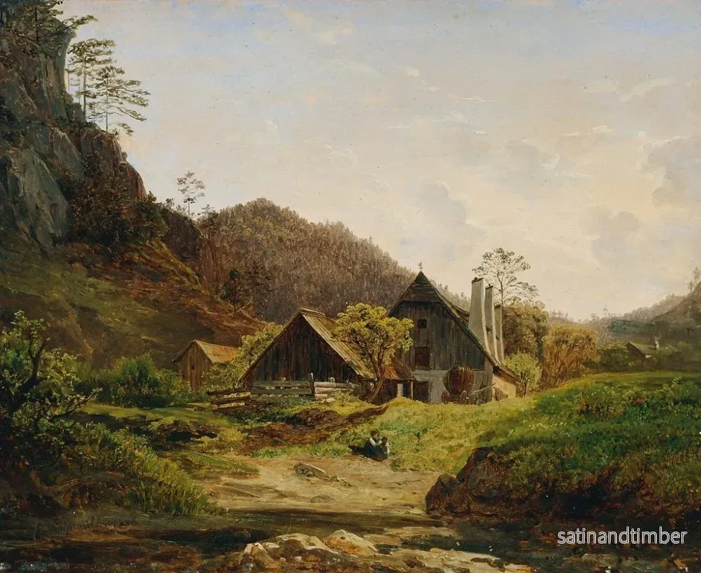 Reproduktion av målningen Landskap med smedja - Ferdinand Georg Waldmüller - Bild 2