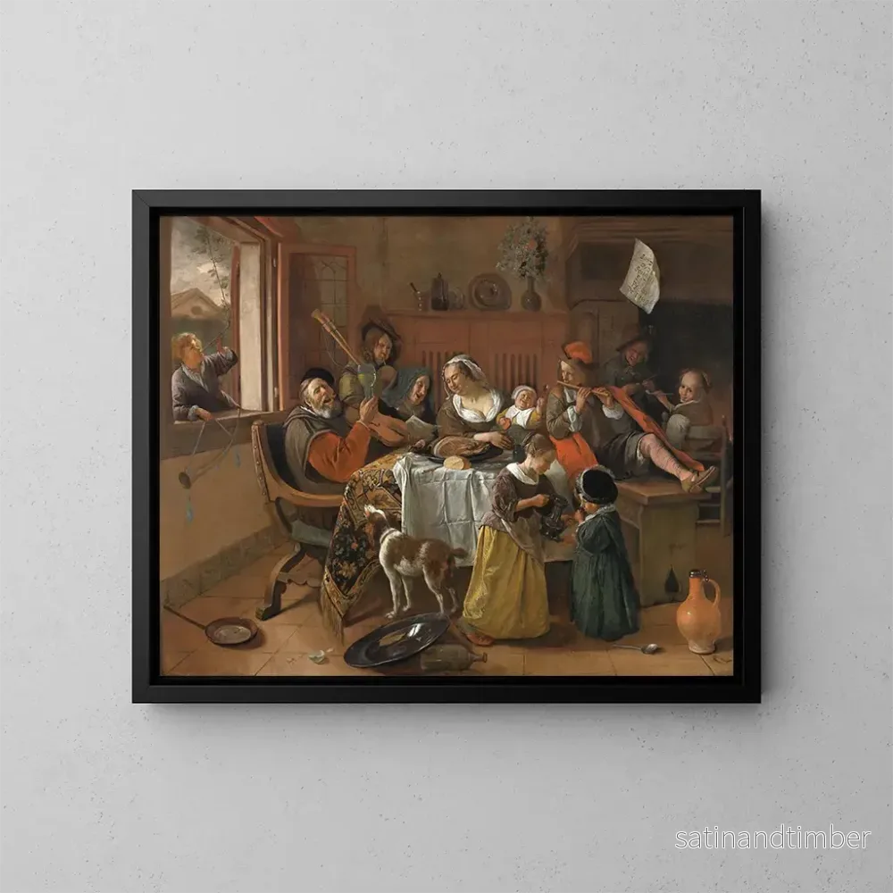 Reproduktion av målningen La Famille joyeuse – Jan Steen Reproduktion av målningen La Famille joyeuse – Jan Steen
