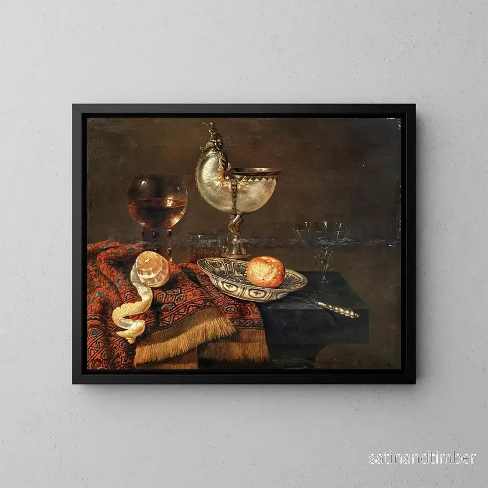 Reproduktion En clementin i en porslinskål – Willem Claesz Heda