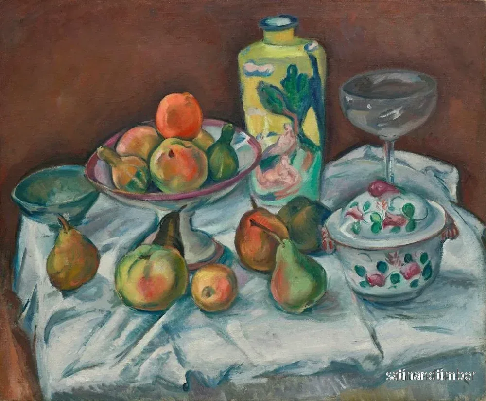 Reproduktion av målningen La Table après le dîner ou Nature morte avec vase vert - Émile Othon Friesz - Bild 2