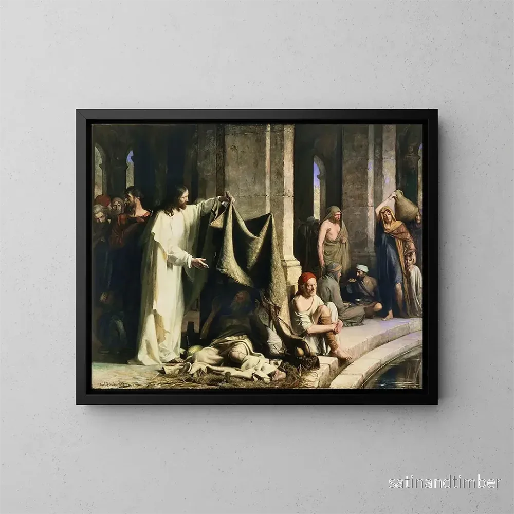 Reproduktion av målningen Le Christ guérissant à la piscine de Bethesda - Carl Bloch