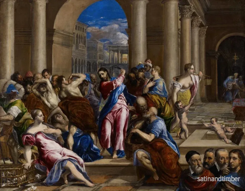 Reproduktion av målningen Le Christ chassant les marchands du Temple - El Greco - Bild 2