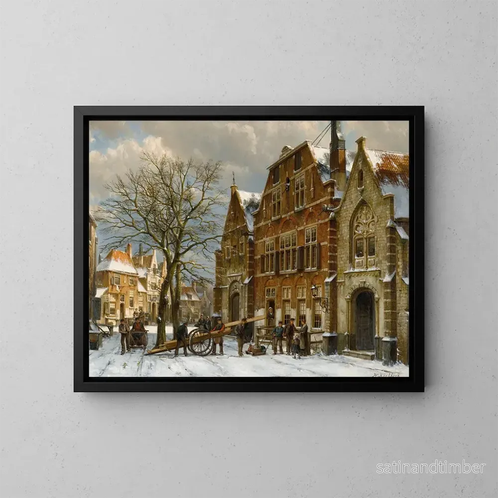 Reproduktion av målningen Scen vinter i Oudewater - Willem Koekkoek